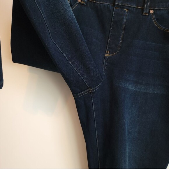 Soft Surroundings Relaxed Straight Jeans Dark Wash Pull-On Stretchy Large - Picture 8 of 16